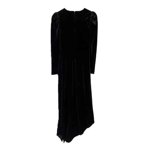 Express Velvet Long Sleeve Ruched Sides Gown Size Small - Picture 5 of 7